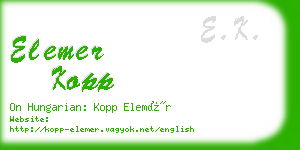 elemer kopp business card